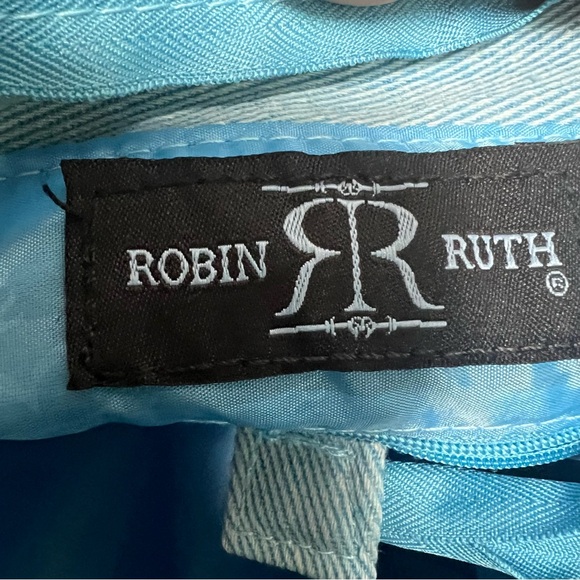 NWT Robin Ruth Helsinki Finland Tote Travel Bag Purse Blue Black Zip Closure - Picture 15 of 15